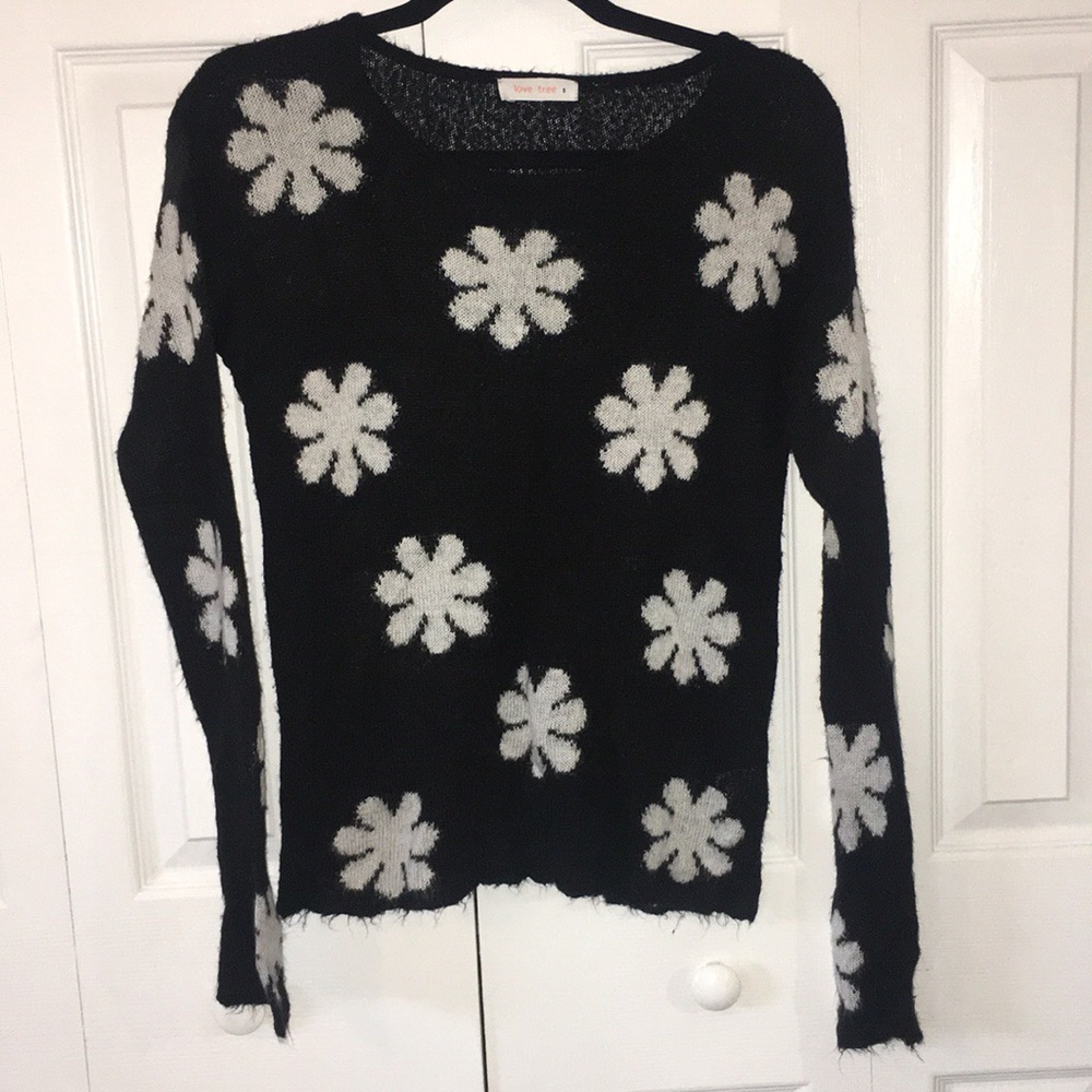 Flower-printed extremely lightweight pullover